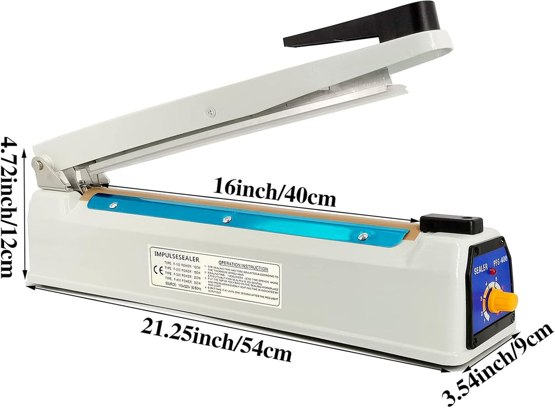 Folienschweissgerät Heisssiegelgerät 400mm Heisssiegelmaschine Eisengehäuse Balkenschweissgerät 5mm