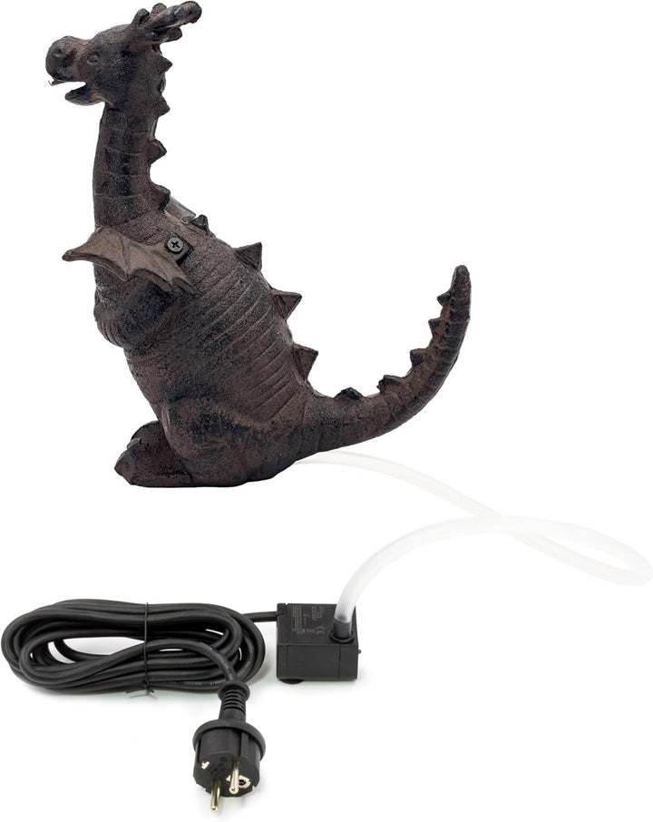 Wasserspeier Drache Figur - Drachen Deko Garten - Wasserspiel Garten Deko - Gartenteich Becken Figur