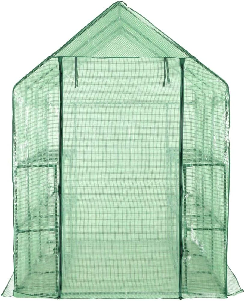 Susany Tunnelgewächshaus Begehbares Gewächshaus 143 x 214 x 196 cm Mit 12 Regalen für Garten zur Auf