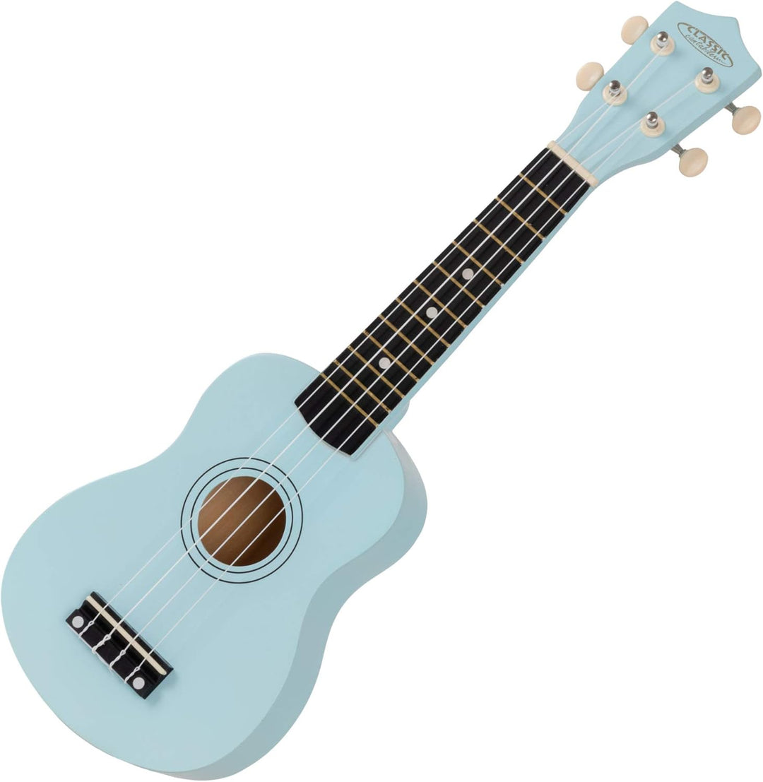 Classic Cantabile US-50 BL Sopranukulele Set - Ukulele mit 12 Bünden - Komplett-Set inkl. Tasche, St