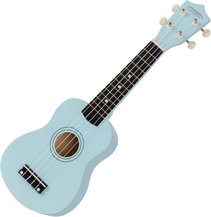 Classic Cantabile US-50 BL Sopranukulele Set - Ukulele mit 12 Bünden - Komplett-Set inkl. Tasche, St