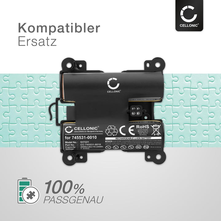 CELLONIC, Lautsprecherakku kompatibel mit Bose SoundLink Revolve Plus, 071478 (2600mAh, 7.4V) Ersatz