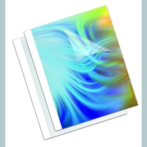 Fellowes Thermobindemappen Standard, 150 Mikron Vorderseite (PVC) / 200g/m² Rücken (glänzend), weiss
