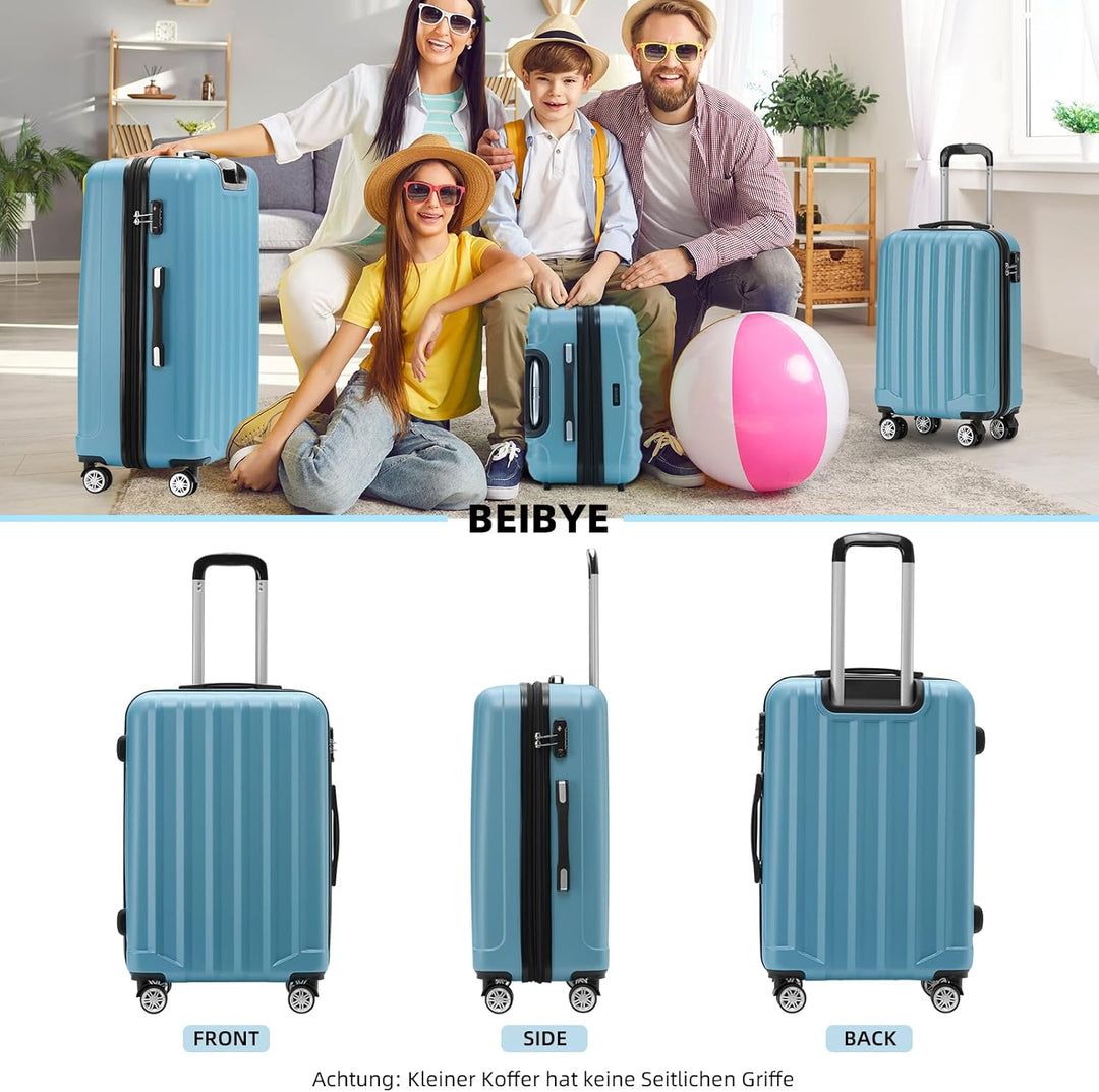 BEIBYE Reisekoffer Set 2080 – Trolley Koffer XL L M – TSA-Schloss, Zwillingsrollen, Hartschale, Hand