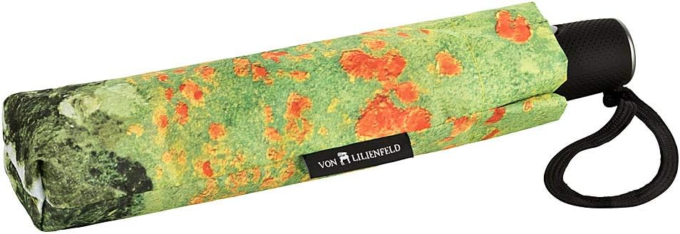 VON LILIENFELD Taschenschirm Regenschirm Claude Monet: Mohnblumenfeld Windfest Auf-Zu-Automatik Stab
