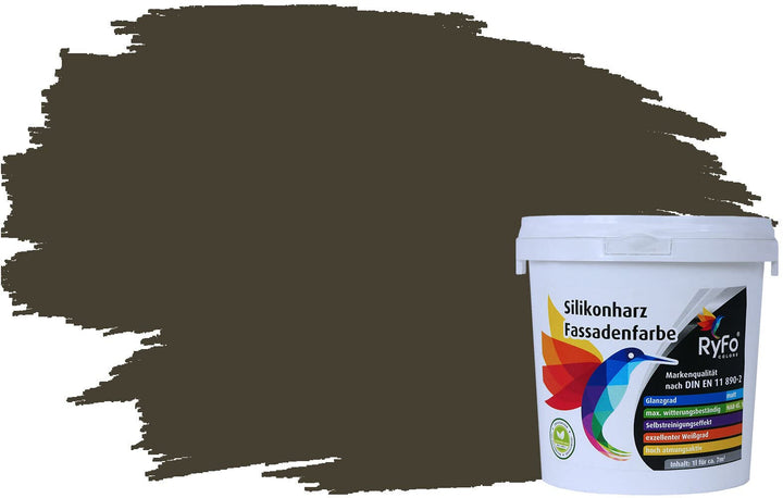RyFo Colors Silikonharz Fassadenfarbe Lotuseffekt Trend Tarnfarbe 1l - bunte Fassadenfarbe, weitere