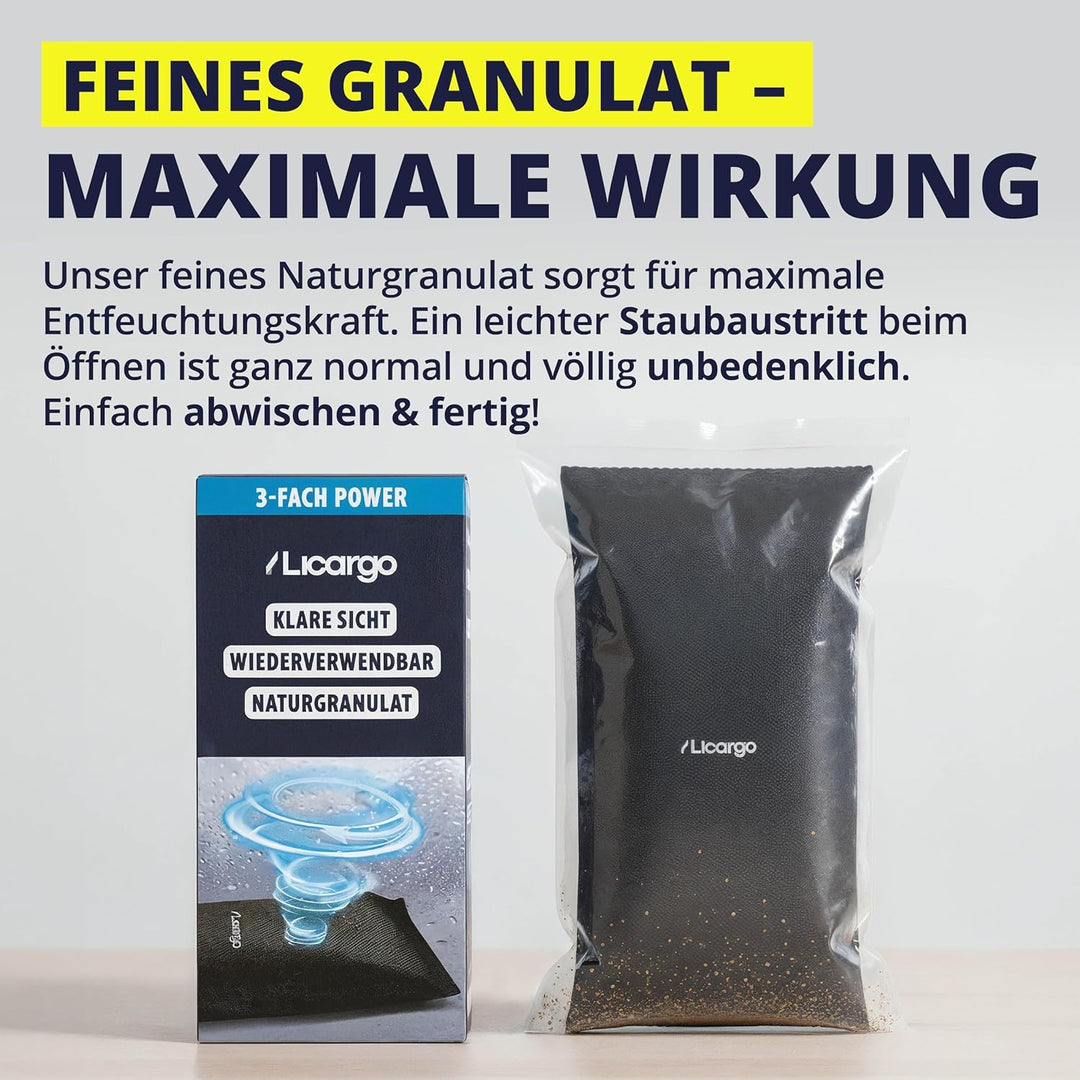 LICARGO Luftentfeuchter (1kg) - Auto Entfeuchter gegen beschlagene Autoscheiben - wiederverwendbarer