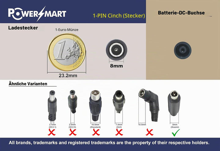 PowerSmart® 2 A 42 V Ladegerät Ersatz für 36V Akkus von STREETBOOSTER One/Two