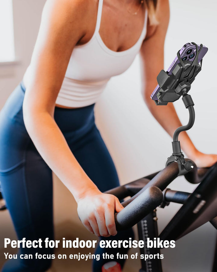 woleyi Hometrainer Handyhalterung, Schwanenhals Handy Lenkerhalterung für Laufband Heimtrainer Cross