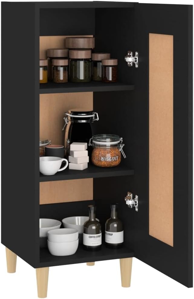 WIFESE Sideboard Schwarz 34,5x34x90 cm Highboard Schrank Klein Kommode Kommoden & Sideboards Flur Ko