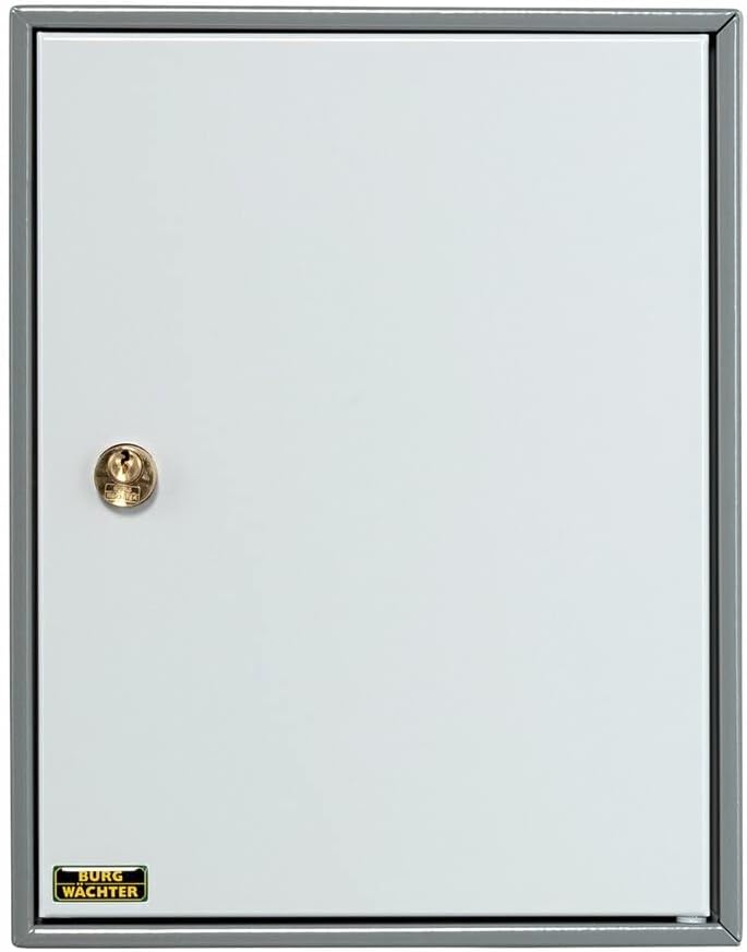 Burg-Wächter Schlüsselschrank zur Wandmontage, 57 Haken, Türanschlag rechts, Stahlblech, 6700/57 R,