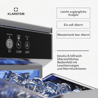 Klarstein 2,2L Eisnugget-Maschine für Zuhause, Camping & Gastro, Schnelle Nuggeteis-Maschine Klein,