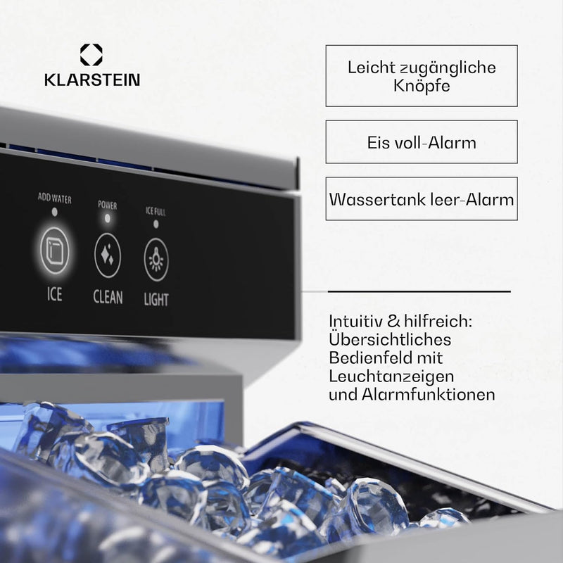 Klarstein 2,2L Eisnugget-Maschine für Zuhause, Camping & Gastro, Schnelle Nuggeteis-Maschine Klein,