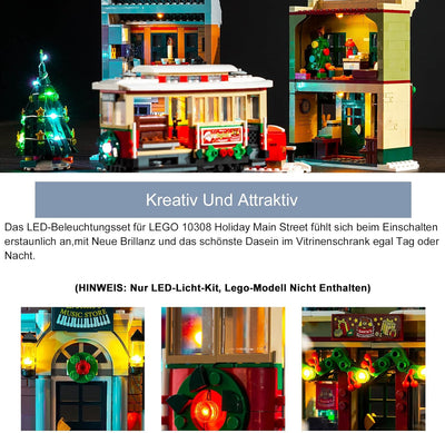 Led Licht Set für Lego 10308 Holiday Main Street (Kein Lego), Dekorationsbeleuchtungsset für Lego Ho