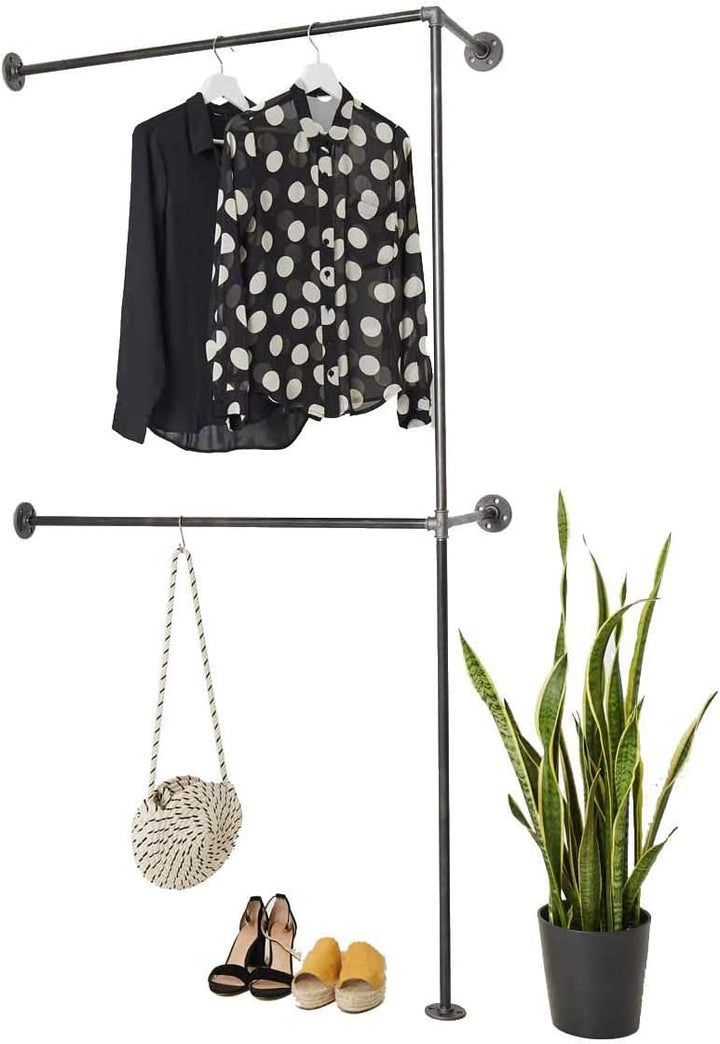 Various Garderobe für die Ecke - div. Grössen, z.B. 60 x 200 cm - Industrial Design Kleiderstange do