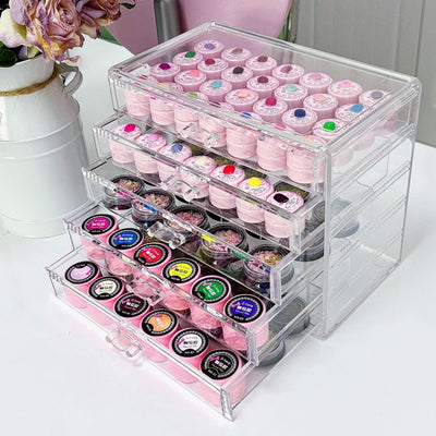 Guolich 3 Tier Nail Art Dekoration Aufbewahrungsbox Transparent Acryl Nail Art Schmuck Zubehör Aufbe