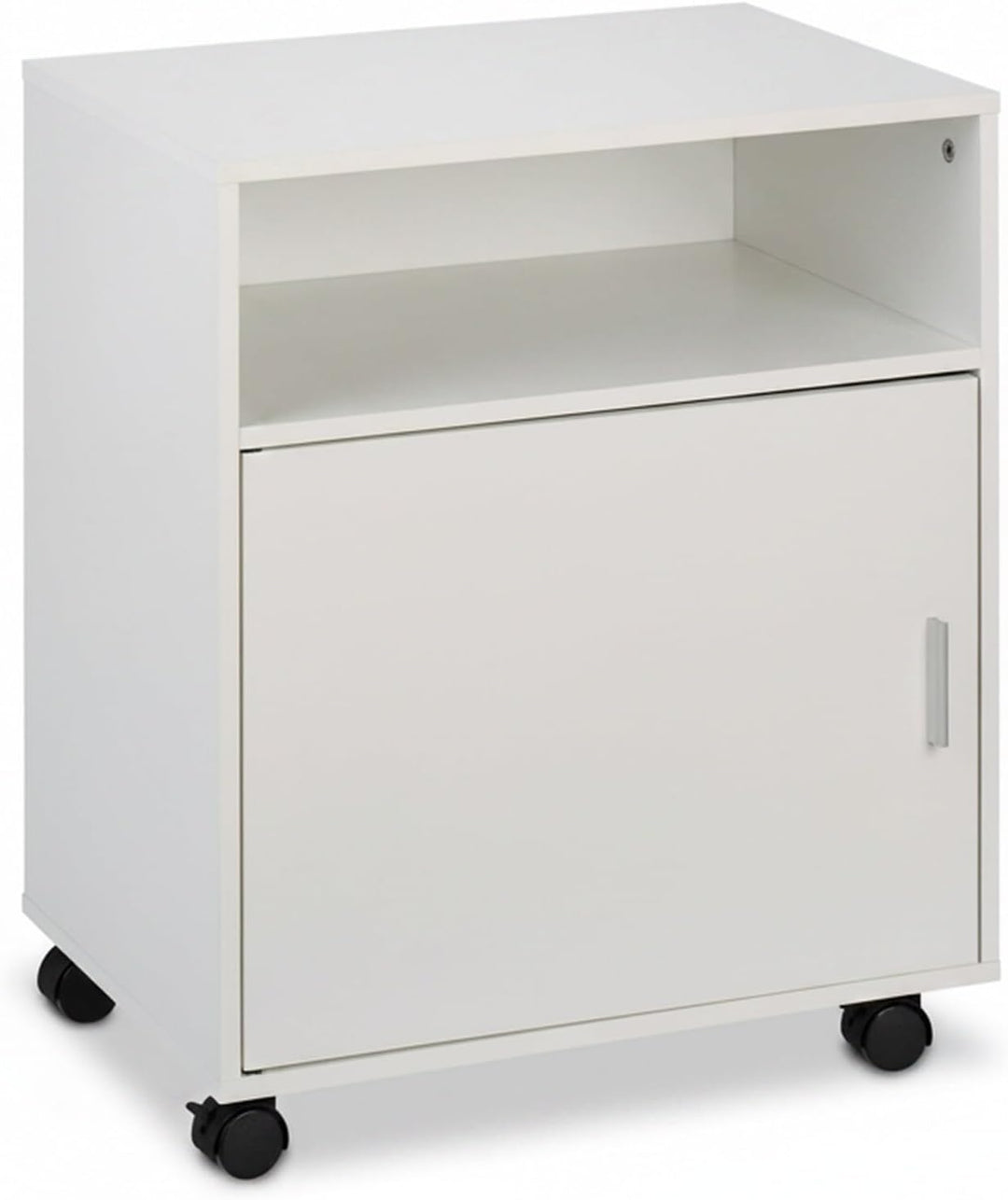 Relaxdays Rollcontainer mit 3 Fächern & Tür, Büro Beistellcontainer, mit Rollen, Büroschrank, HBT: 5