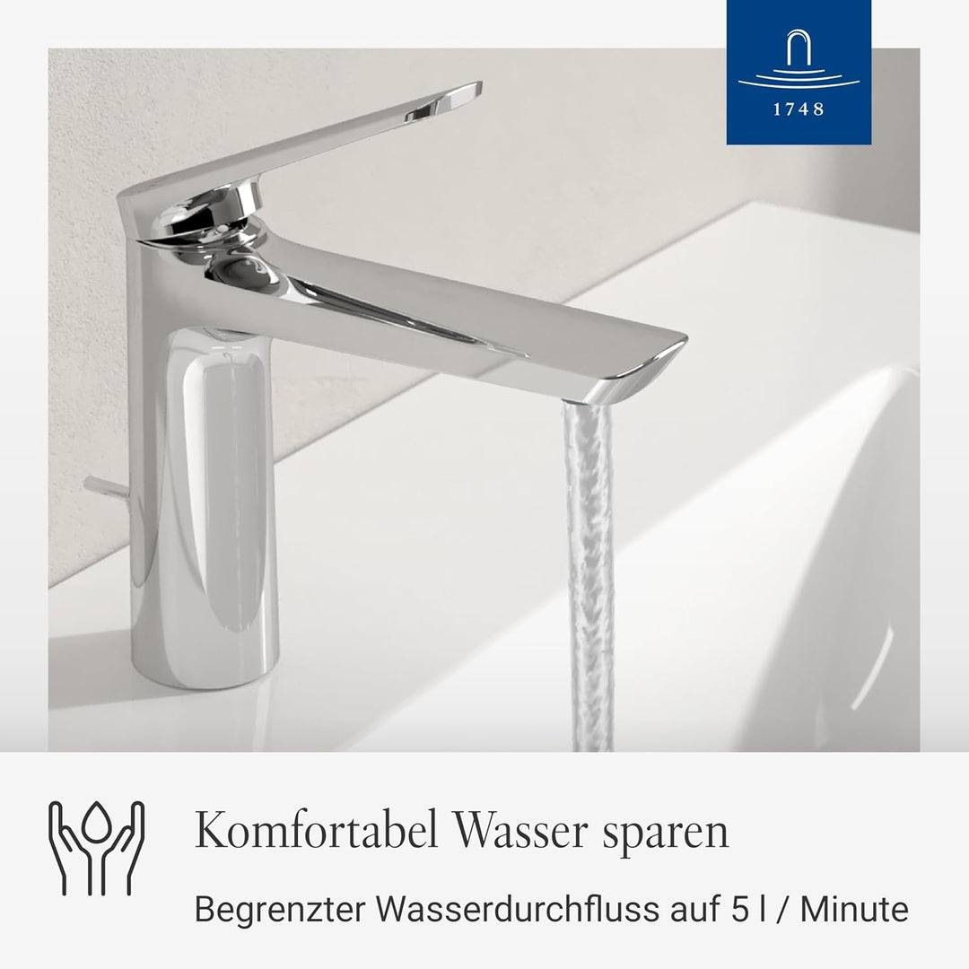 Villeroy &amp; Boch Oasis Waschtischarmatur - Waschbeckenarmatur wassersparend mit Keramikkartusche - Wa