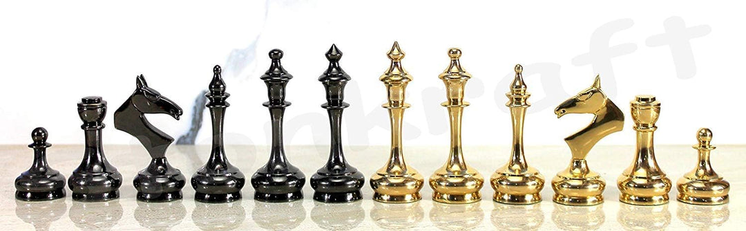 StonKraft Messingschachfigurenpfandschach-Münzenfigürchenstücke 2.5" Sleek Silber, 2.5" Sleek
