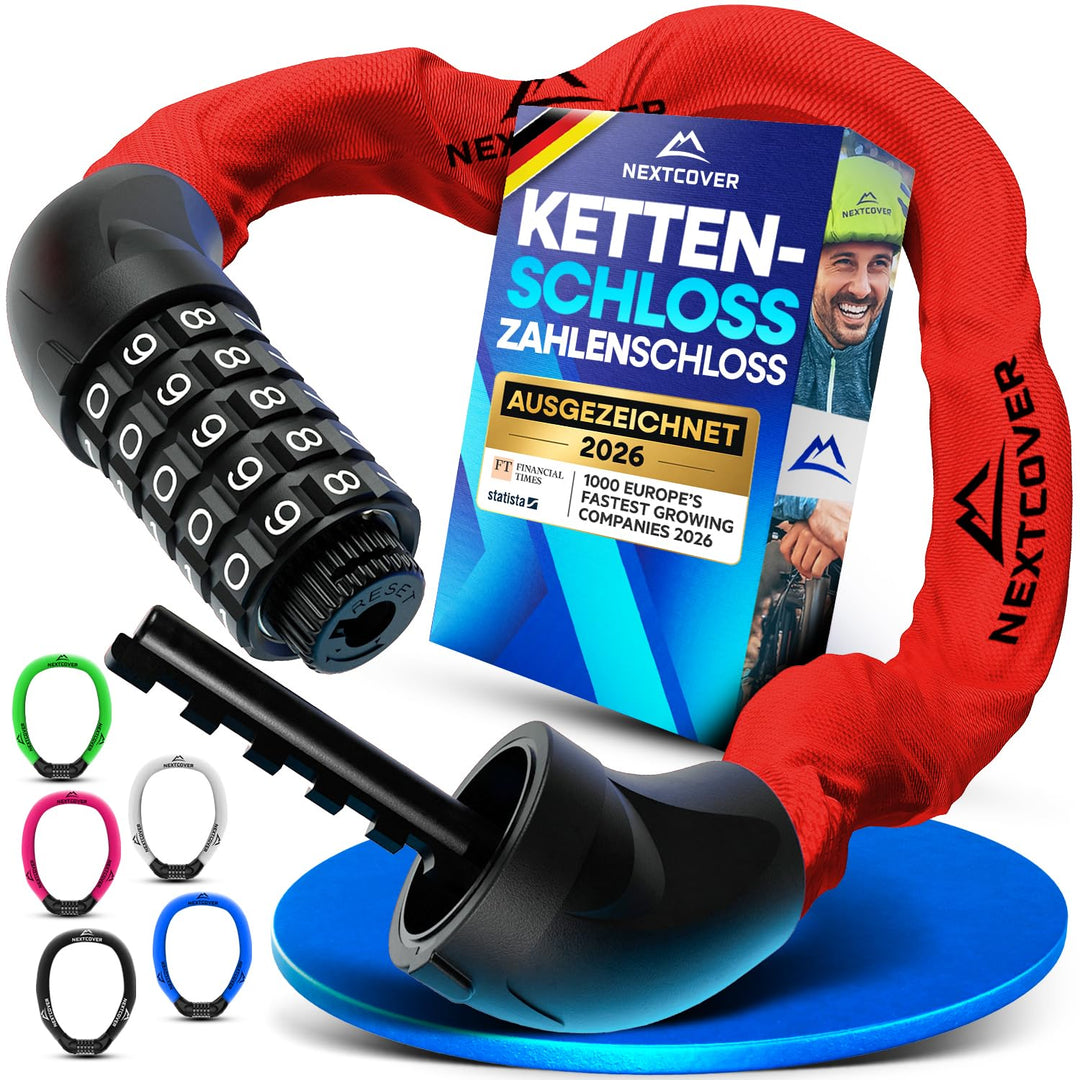 NEXTCOVER® Fahrradschloss LockOne mit Zahlencode I - [SAFESECURE] Zahlenschloss hohe Sicherheit Fahr