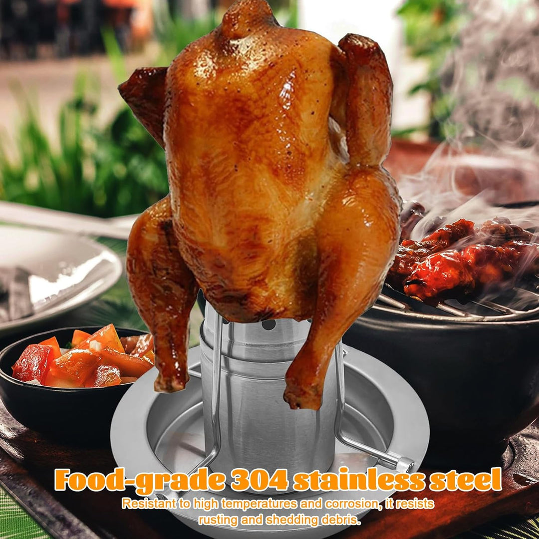 Hähnchenbräter, Bierdosen Hähnchenhalte, Hähnchengriller Edelstahl, Geflügelbräter Grill mit Aromabe