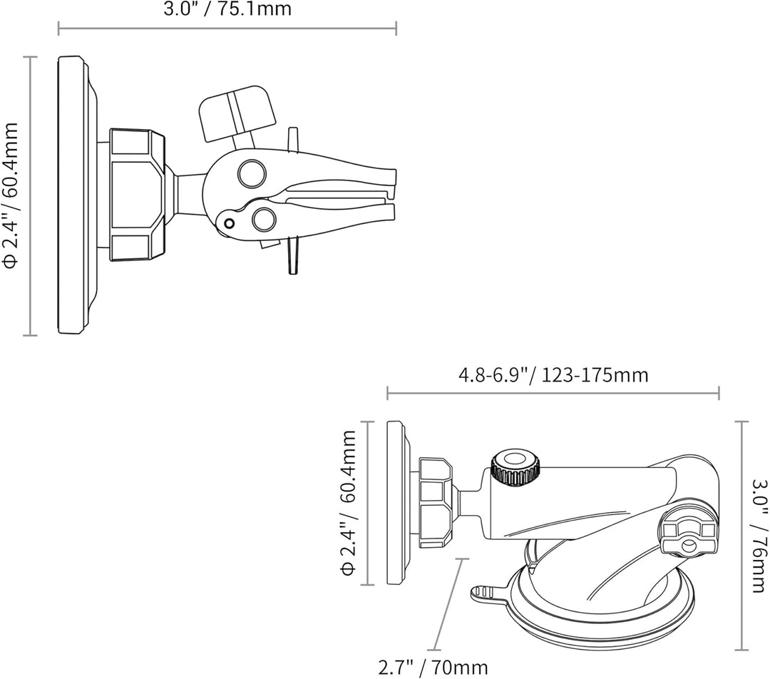 PROfezzion Handy Halterung Auto Magnet mit Saugnapf & Lüftungsclip Kompatibel mit MagSafe für Auto S