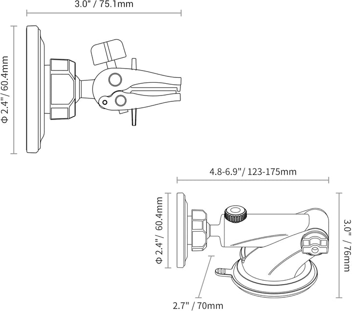 PROfezzion Handy Halterung Auto Magnet mit Saugnapf & Lüftungsclip Kompatibel mit MagSafe für Auto S