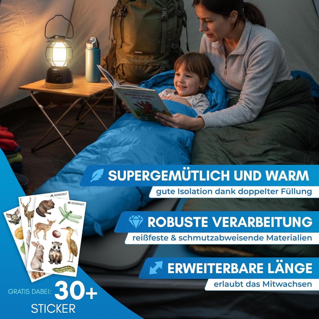 NORDMUT® Schlafsack Kinder mitwachsend für zuverlässigen Kälteschutz – Kinderschlafsack aus schadsto