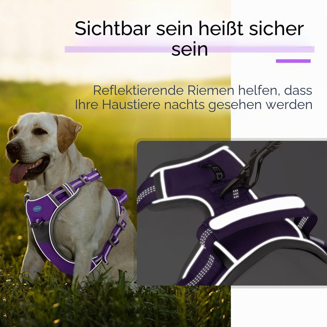 ThinkPet No-Pull Hundegeschirr, Atmungsaktiv Brustgeschirr für Kleine Mittlere Grosse Hunde, Einstel
