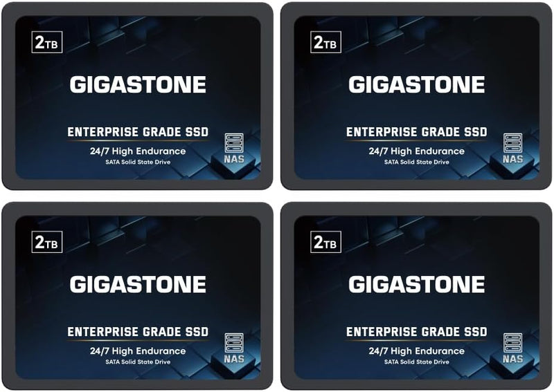 Gigastone NAS SSD 2TB Enterprise SSD Festplatte (4er-Pack) TLC Hohe Dauerhaltbarkeit Server SSD für