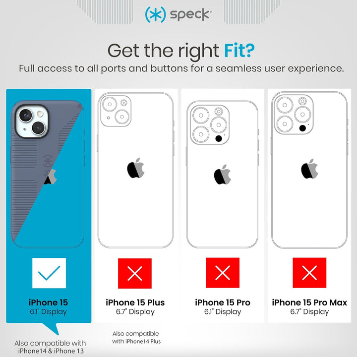 Speck iPhone 15 Hülle - Gebaut für MagSafe, Fallschutzgriff - für iPhone 15 iPhone 14 & iPhone 13 -
