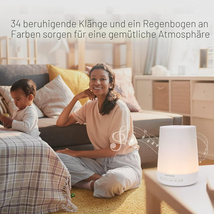 Momcozy DB03 White Noise Machine Baby, Mit 34 Geräuschen Therapy, Nachtlicht, 7 Farben APP-Steuerung