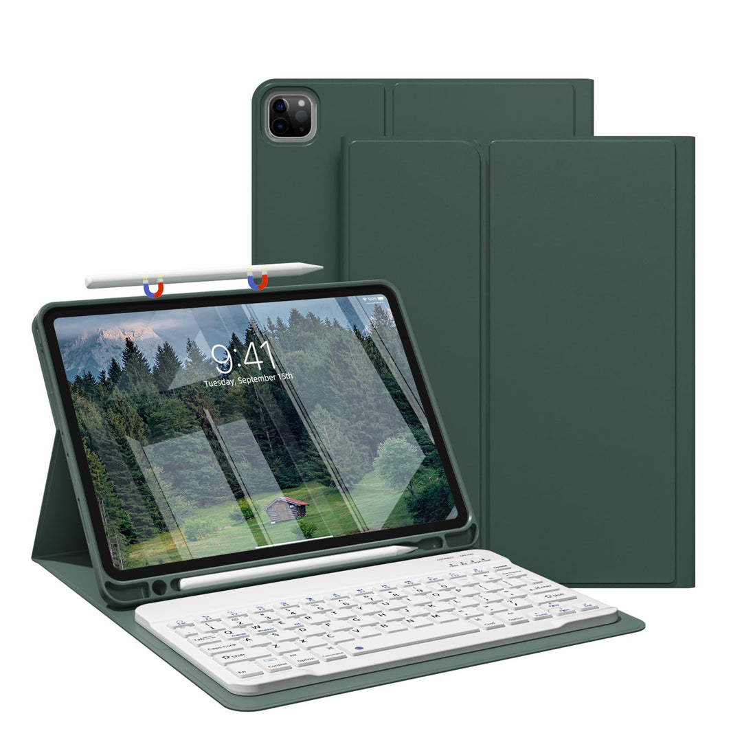 JKSML Hülle mit Tastatur für iPad Pro 11 Zoll 4./3./2.Generation (2022/2021/2020) mit Stifthalter, A