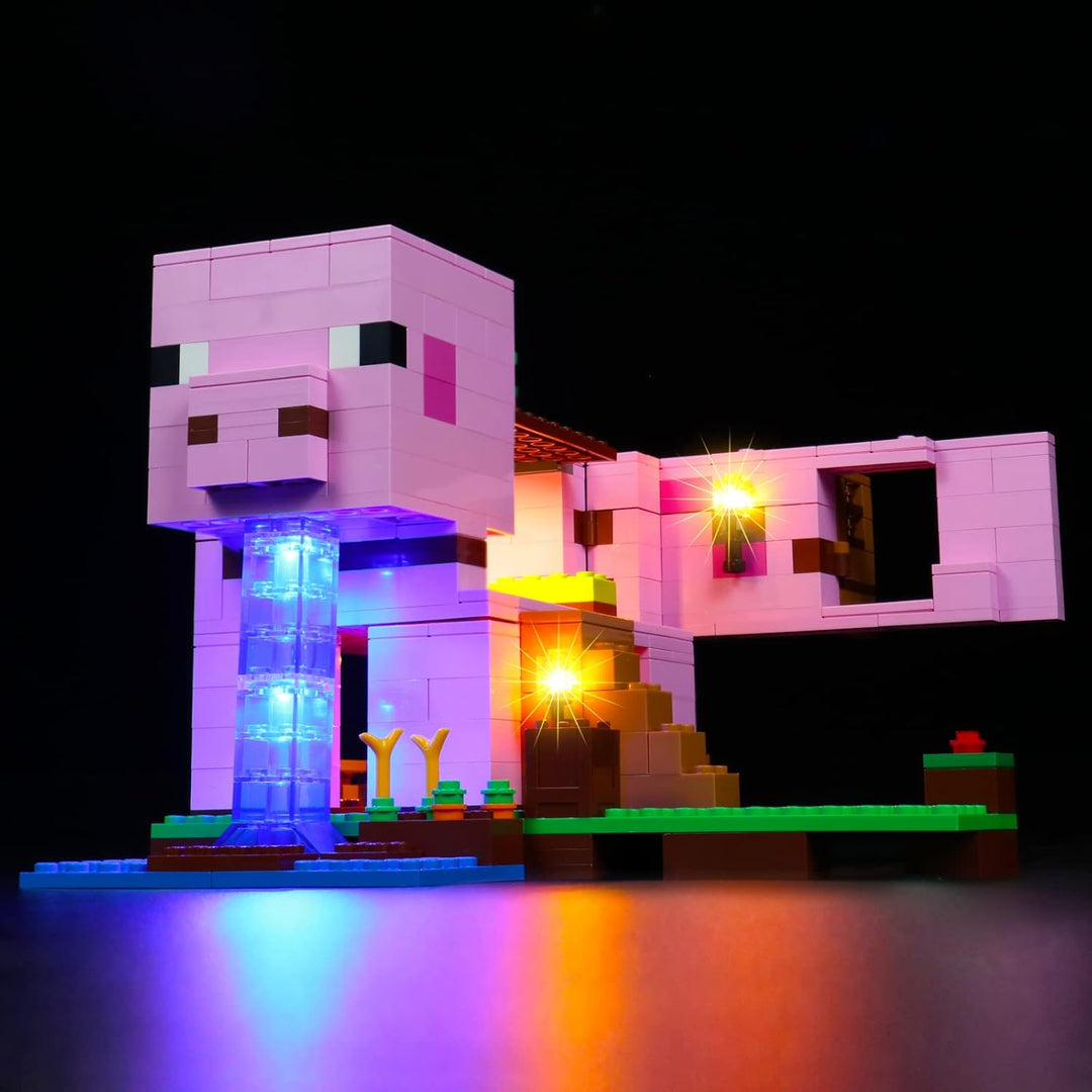 BrickBling Led Licht Set für Lego 21170 Minecraft Das Schweinehaus Bauset (Nur DIY-Beleuchtungsset,