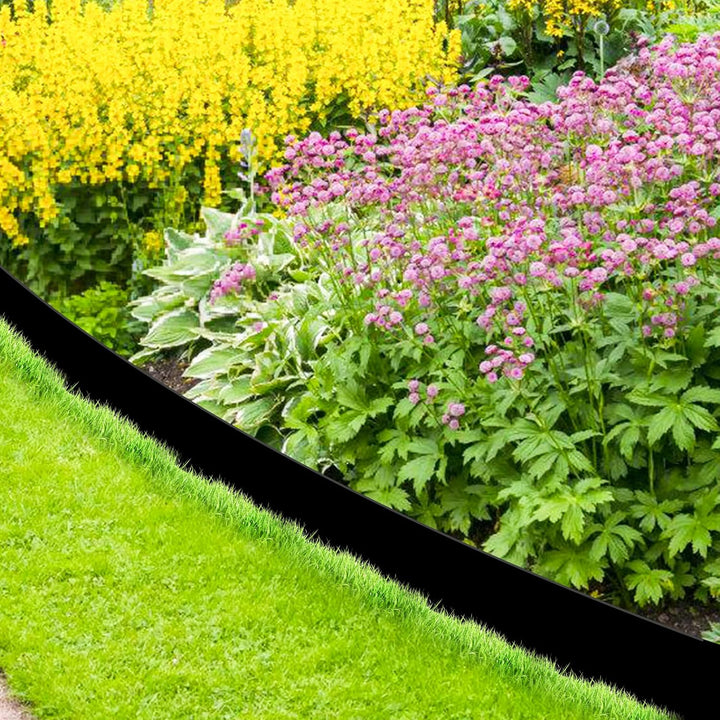 Herrselsam Rasenkanten Kunststoff Mähkante, Beeteinfassung Rund Gartenumrandung Unsichtbar Lawn Edgi