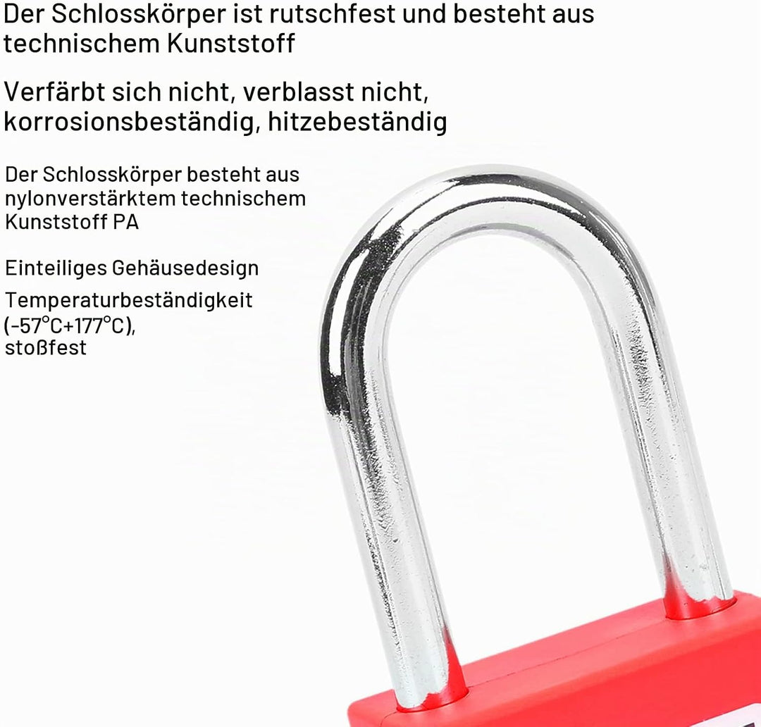 Lockout Tagout-Schlösser 5 Sätze Sicherheitsvorhängeschloss Vorhängeschloss Klein mit 2 Schlüssel LO