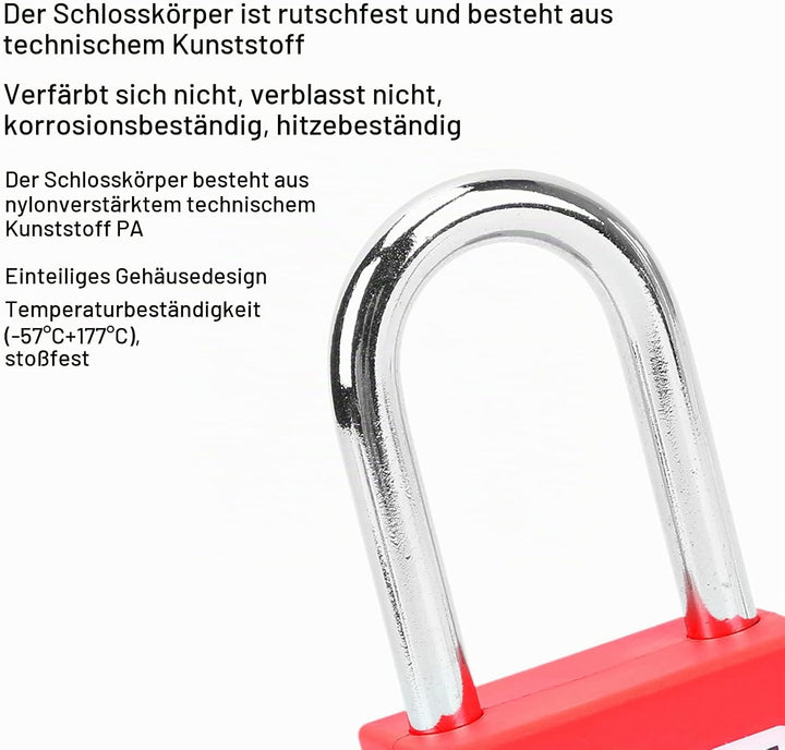 Lockout Tagout-Schlösser 5 Sätze Sicherheitsvorhängeschloss Vorhängeschloss Klein mit 2 Schlüssel LO