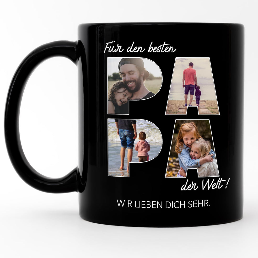 Kiddle-Design Papa Tasse Personalisiert mit Foto Geschenk Geburtstag, Vatertagsgeschenk Fototasse mi