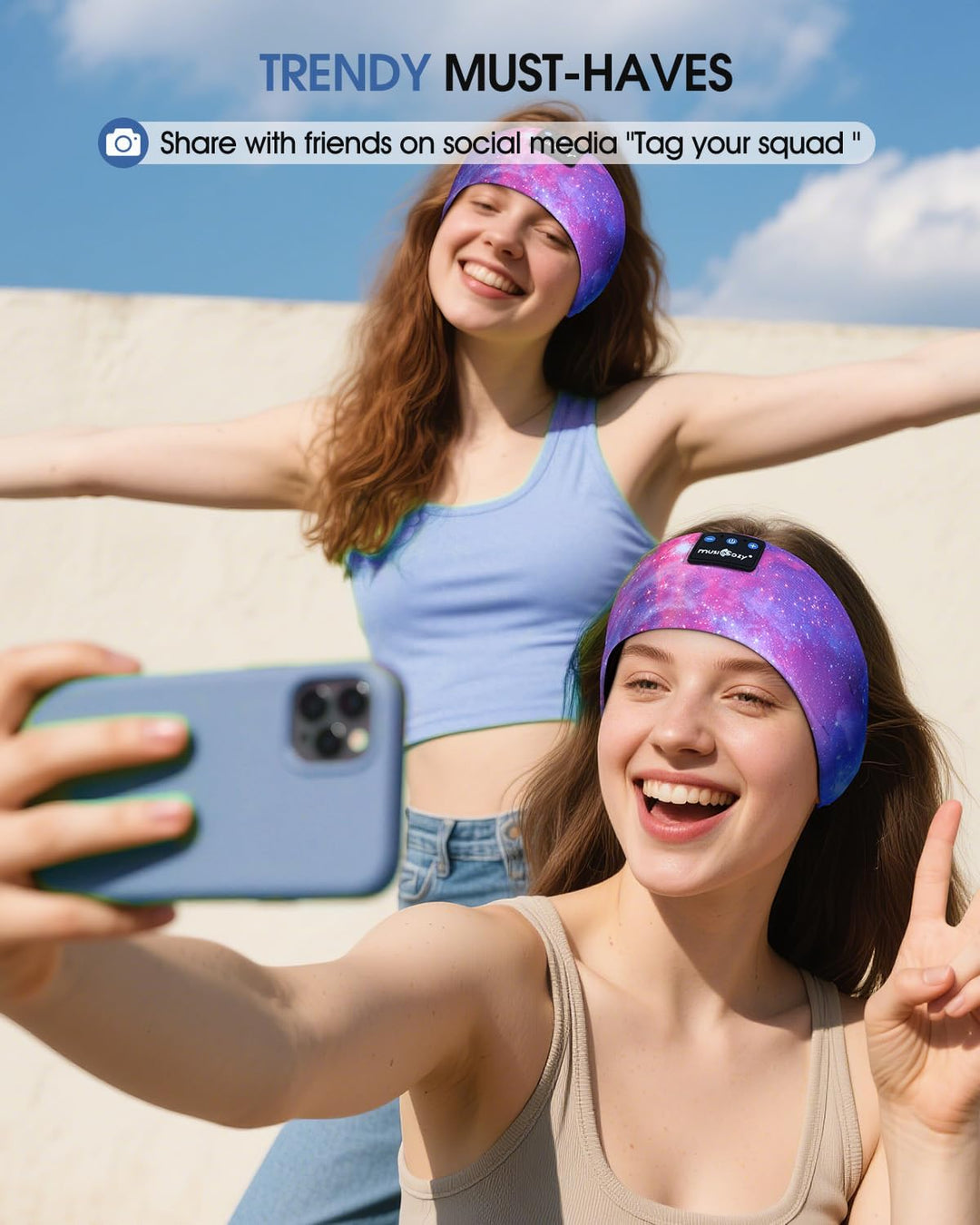 MUSICOZY Schlafkopfhörer Bluetooth 5.4, Bequem &amp; Ultraleicht Stirnband kopfhörer zum Schlafen mit Hi