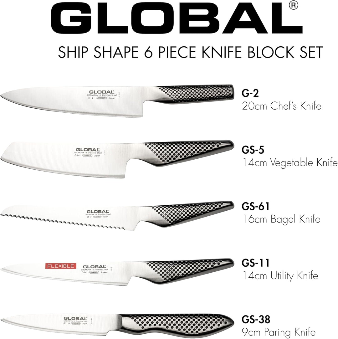 Global Set GKB-52/ST Messerblockset 6-teilig