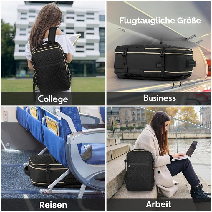 Reiserucksack mit 3 Packwürfeln,Rucksack Handgepäck Flugzeug, Ryanair Handgepäck 45x30x20, mit 17.3