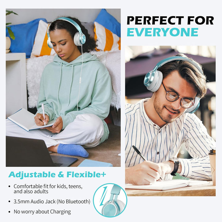 AILIHEN C8 Kopfhörer mit Kabel und Mikrofon, faltbar und verstellbar, On-Ear-Headsets, Lautstärkereg
