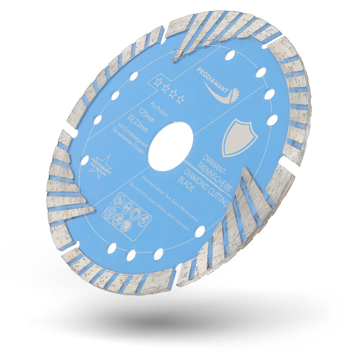 PRODIAMANT Diamant-Trennscheibe Pro Protect 125 mm x 22,2 mm mit Schutzsegmenten für Mauerwerk Beton