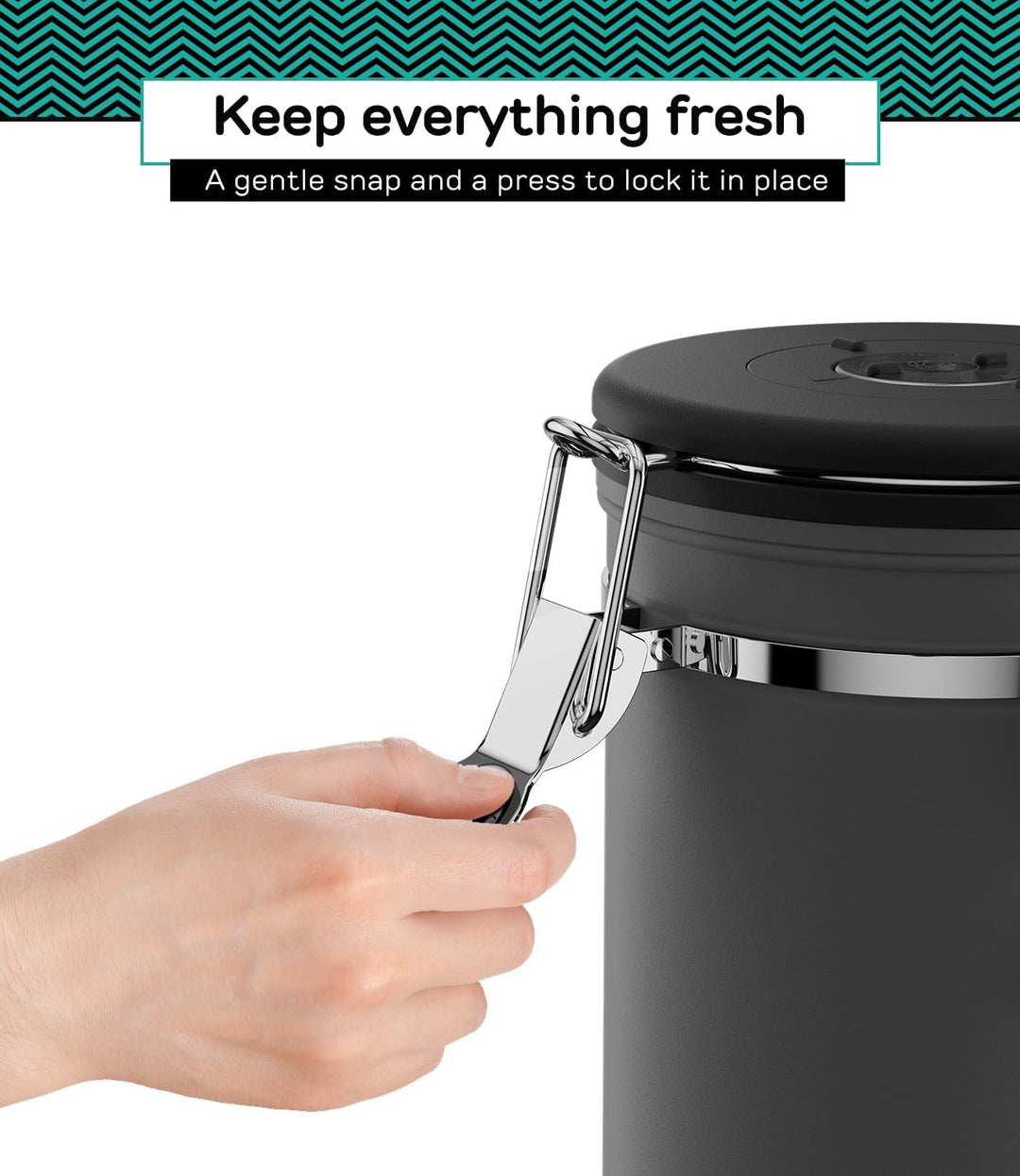Coffee Gator Kaffeedose Luftdicht (Mittel 1,3 L) - Kaffeebohnen Behälter aus Edelstahl mit CO2-Venti