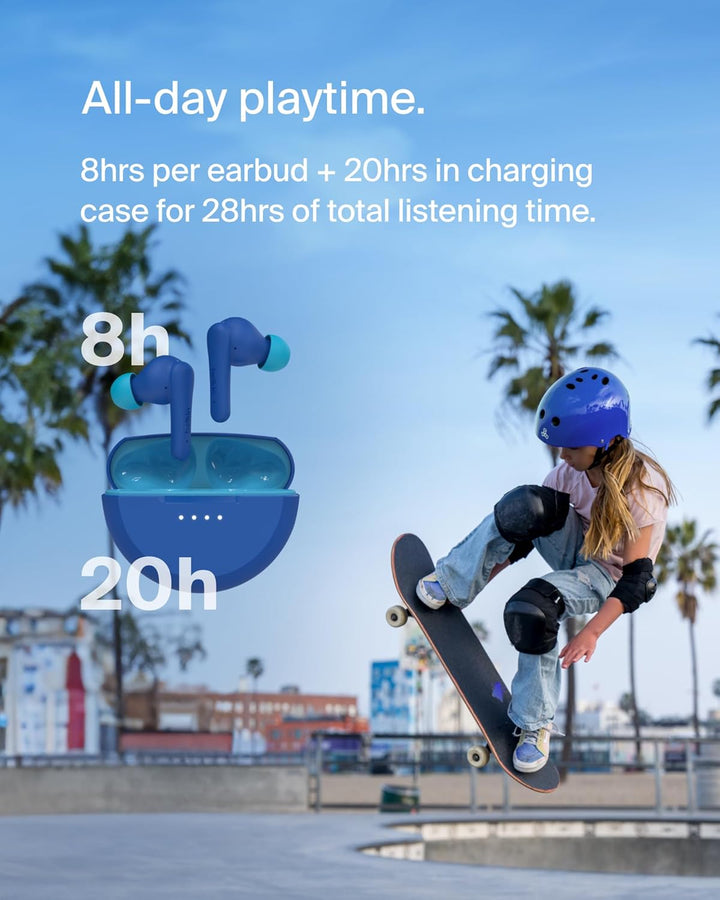 Belkin SoundForm Nano 2 Bluetooth In-Ear Kinderkopfhörer mit integriertem Mikrofon, 28 Std. Akkulauf