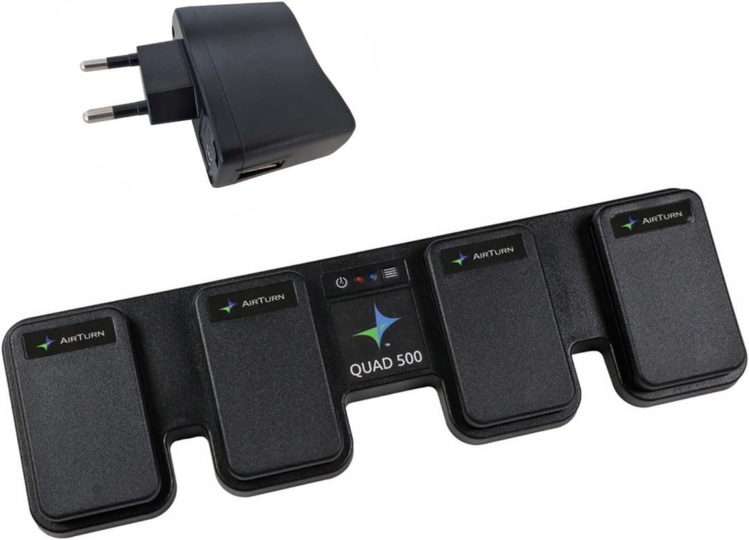 Airturn Quad 500 Bluetooth Fussschalter Foot Controller + keepdrum Netzteil