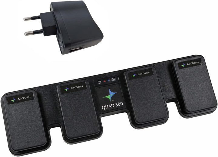 Airturn Quad 500 Bluetooth Fussschalter Foot Controller + keepdrum Netzteil