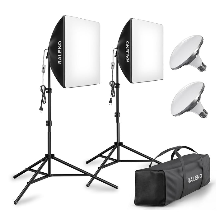 RALENO Softbox Kit, 85W CFL Softbox, daurlicht vdieo licht Fuer YouTube/INS Photografieren PS30, PS3