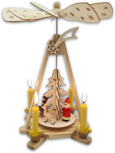 Wichtelstube-Kollektion Echtholz Pyramide Weihnachten, Handgefertigte Traditionelle Weihnachtsdeko H