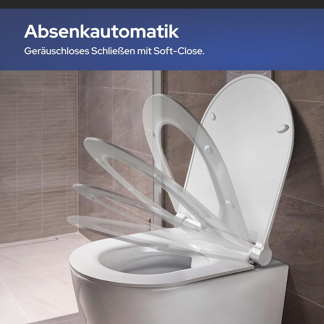 VILSTEIN | Hänge WC Spülrandlos | Toilette Komplett Set | Wand wc | Tiefspüler | Komplettset inkl. a